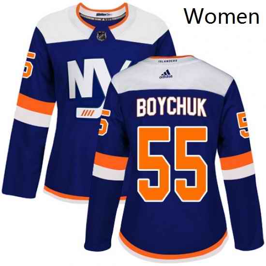 Womens Adidas New York Islanders 55 Johnny Boychuk Premier Blue Alternate NHL Jersey